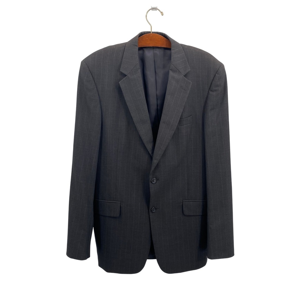 Jos. A. Bank Men's Pinstripe Two Button Gray Blazer 42R Business Casual Jacket